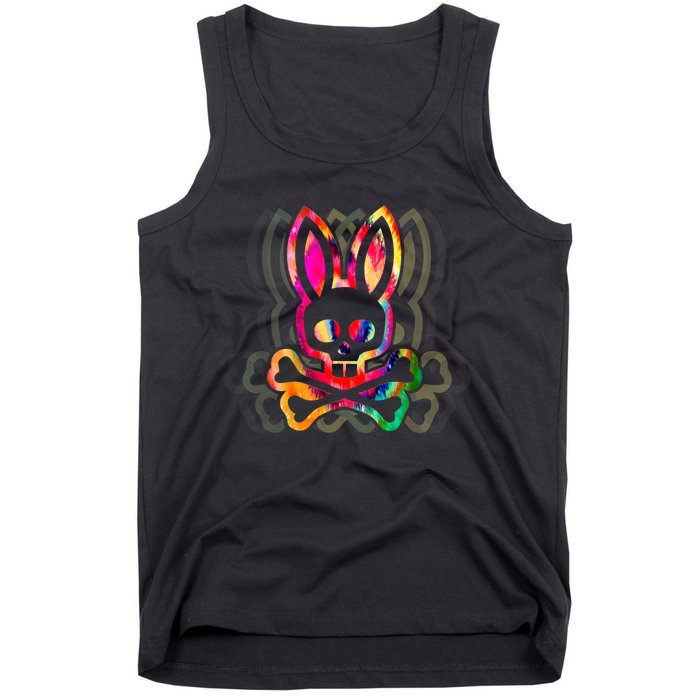 PsychedelicA Bunny Tie Dye Skull And Crossbones Tank Top