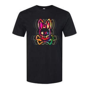 PsychedelicA Bunny Tie Dye Skull And Crossbones Softstyle CVC T-Shirt