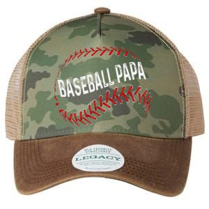 Papa Baseball Tee Grandson Funny Idea For Grandpa Legacy Tie Dye Trucker Hat