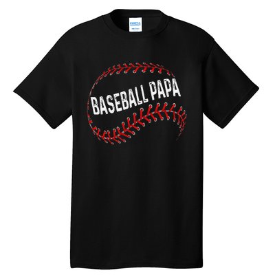 Papa Baseball Tee Grandson Funny Idea For Grandpa Tall T-Shirt