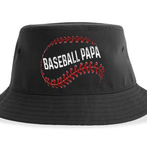 Papa Baseball Tee Grandson Funny Idea For Grandpa Sustainable Bucket Hat