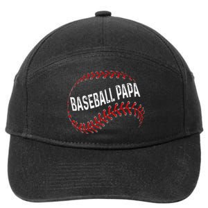 Papa Baseball Tee Grandson Funny Idea For Grandpa 7-Panel Snapback Hat