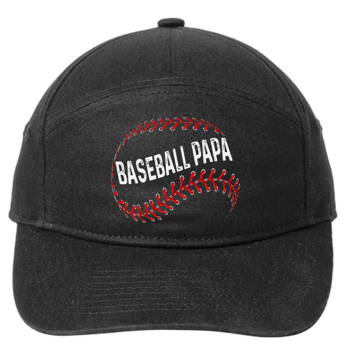 Papa Baseball Tee Grandson Funny Idea For Grandpa 7-Panel Snapback Hat