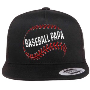 Papa Baseball Tee Grandson Funny Idea For Grandpa Flat Bill Trucker Hat