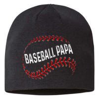 Papa Baseball Tee Grandson Funny Idea For Grandpa Sustainable Beanie