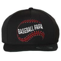 Papa Baseball Tee Grandson Funny Idea For Grandpa Wool Snapback Cap