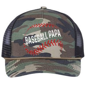 Papa Baseball Tee Grandson Funny Idea For Grandpa Retro Rope Trucker Hat Cap