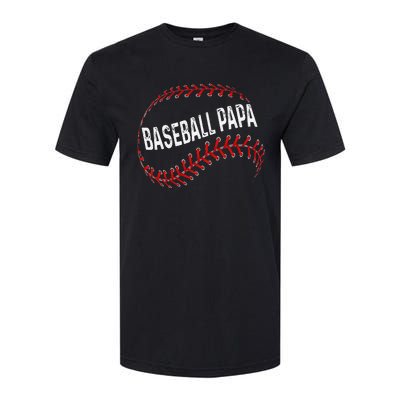 Papa Baseball Tee Grandson Funny Idea For Grandpa Softstyle CVC T-Shirt