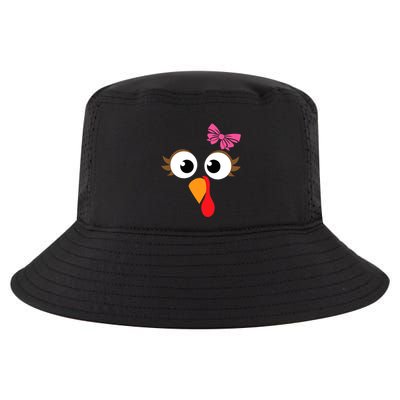 Pink Bow Thanksgiving Turkey Face Gift Cool Comfort Performance Bucket Hat