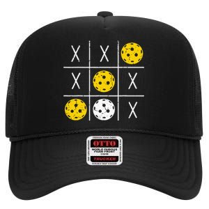 Pickleball Ball Tic-Tac-Toe Game XO-XO Funny High Crown Mesh Back Trucker Hat