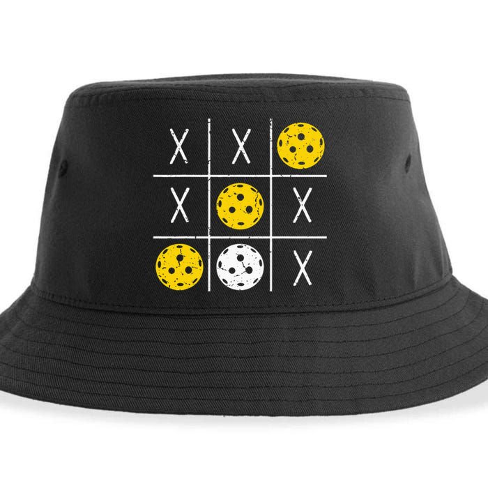 Pickleball Ball Tic-Tac-Toe Game XO-XO Funny Sustainable Bucket Hat