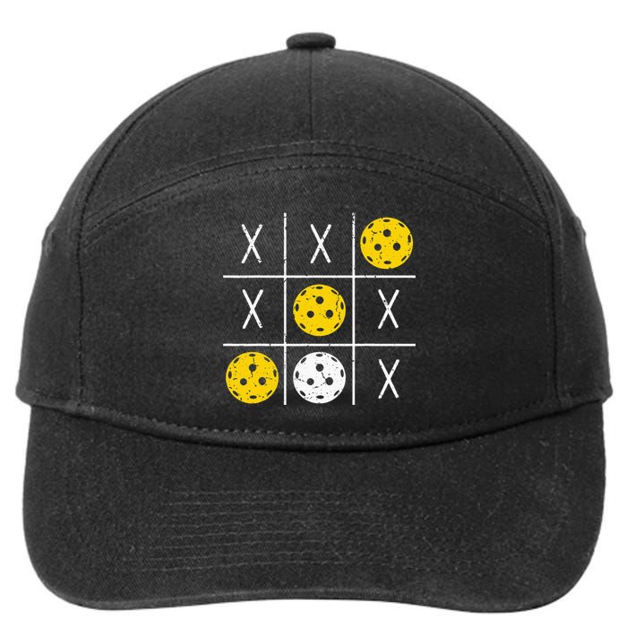 Pickleball Ball Tic-Tac-Toe Game XO-XO Funny 7-Panel Snapback Hat