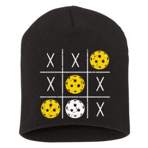 Pickleball Ball Tic-Tac-Toe Game XO-XO Funny Short Acrylic Beanie