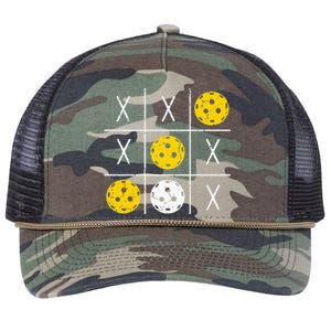 Pickleball Ball Tic-Tac-Toe Game XO-XO Funny Retro Rope Trucker Hat Cap