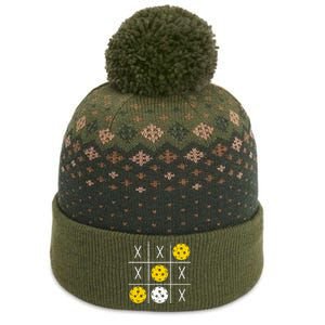 Pickleball Ball Tic-Tac-Toe Game XO-XO Funny The Baniff Cuffed Pom Beanie