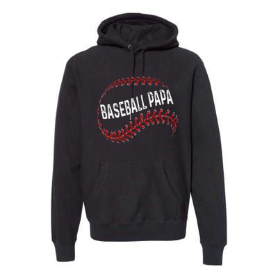 Papa Baseball Tee Grandson Funny Idea For Grandpa Premium Hoodie