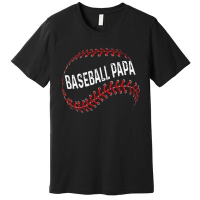 Papa Baseball Tee Grandson Funny Idea For Grandpa Premium T-Shirt