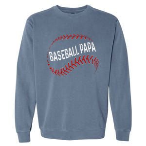 Papa Baseball Tee Grandson Funny Idea For Grandpa Garment-Dyed Sweatshirt