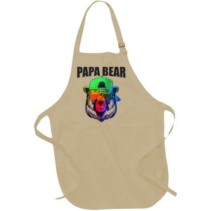 Papa Bear Tee Gift Full-Length Apron With Pockets