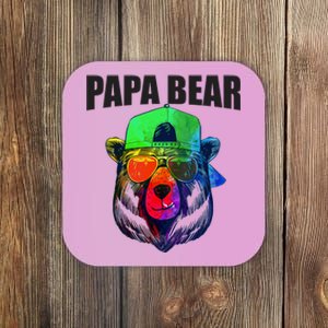 Papa Bear Tee Gift Coaster