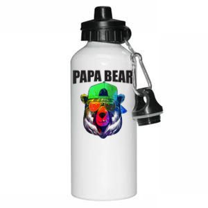 Papa Bear Tee Gift Aluminum Water Bottle