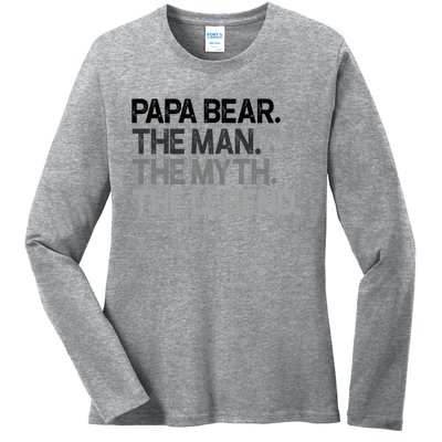 Papa Bear The The Myth Legend Gift Ladies Long Sleeve Shirt