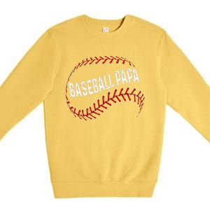 Papa Baseball Tee Grandson Funny Idea For Grandpa Premium Crewneck Sweatshirt