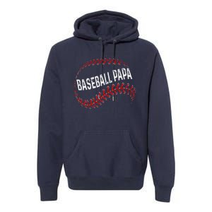 Papa Baseball Tee Grandson Funny Idea For Grandpa Premium Hoodie