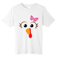 Pink Bow Thanksgiving Turkey Face Girl Tall Fusion ChromaSoft Performance T-Shirt