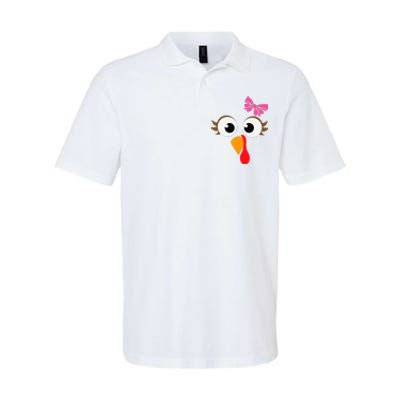 Pink Bow Thanksgiving Turkey Face Girl Softstyle Adult Sport Polo