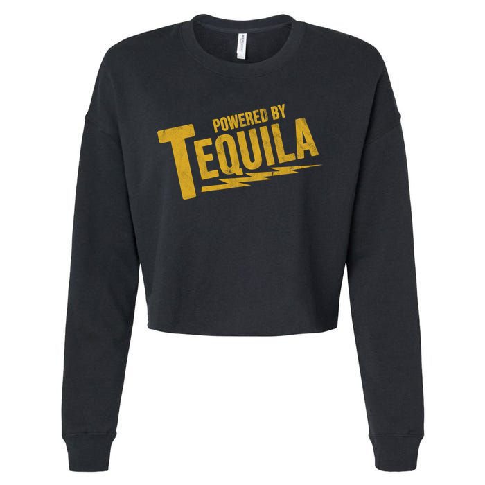 Powered By Tequila Cropped Pullover Crew