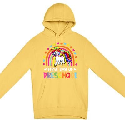 Preschool Back To School Great Gift Happy First Day Of Preschool Gift Premium Pullover Hoodie