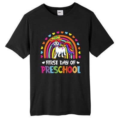 Preschool Back To School Great Gift Happy First Day Of Preschool Gift Tall Fusion ChromaSoft Performance T-Shirt