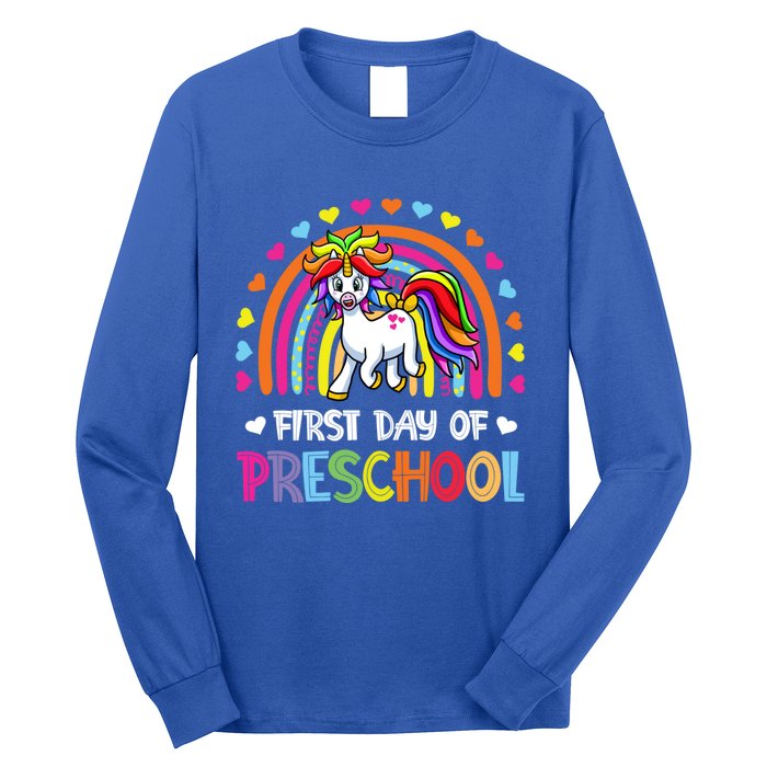 Preschool Back To School Great Gift Happy First Day Of Preschool Gift Long Sleeve Shirt