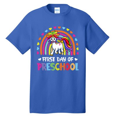 Preschool Back To School Great Gift Happy First Day Of Preschool Gift Tall T-Shirt