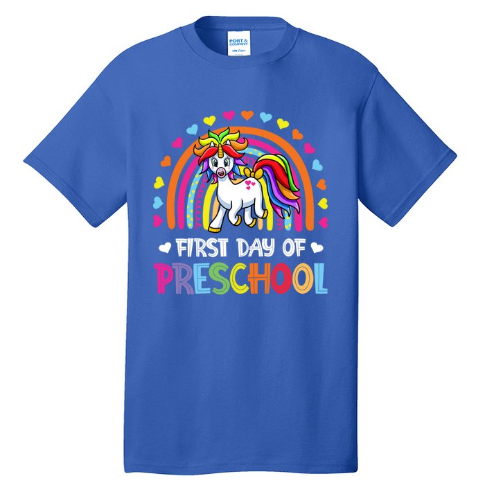 Preschool Back To School Great Gift Happy First Day Of Preschool Gift Tall T-Shirt