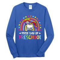 Preschool Back To School Great Gift Happy First Day Of Preschool Gift Tall Long Sleeve T-Shirt