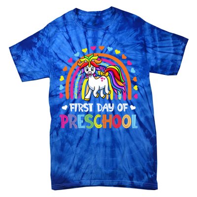 Preschool Back To School Great Gift Happy First Day Of Preschool Gift Tie-Dye T-Shirt