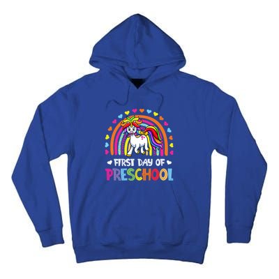 Preschool Back To School Great Gift Happy First Day Of Preschool Gift Tall Hoodie