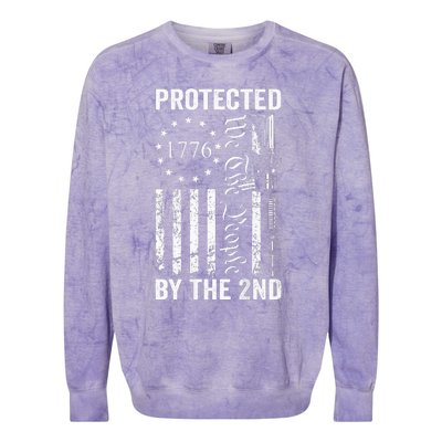 Protected By The 2nd Amendment We The People Pro Gun BACK Colorblast Crewneck Sweatshirt