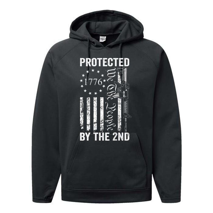 Protected By The 2nd Amendment We The People Pro Gun BACK Performance Fleece Hoodie