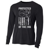 Protected By The 2nd Amendment We The People Pro Gun BACK Cooling Performance Long Sleeve Crew