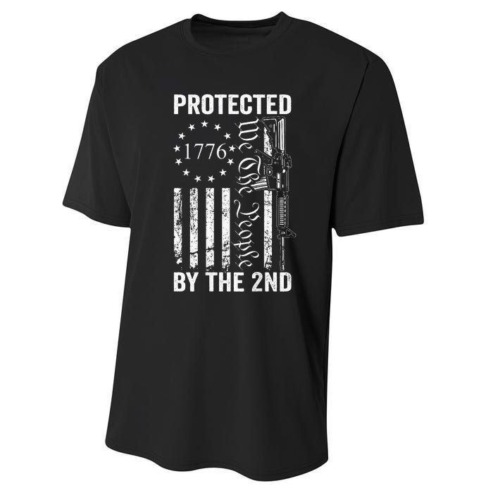 Protected By The 2nd Amendment We The People Pro Gun BACK Performance Sprint T-Shirt