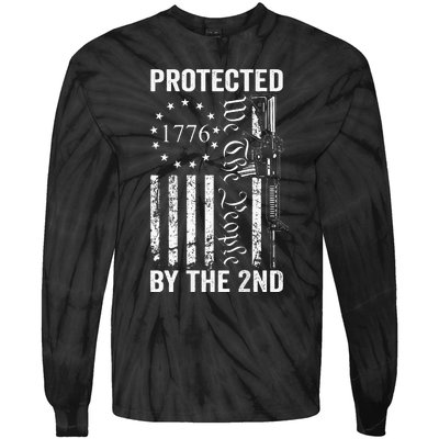 Protected By The 2nd Amendment We The People Pro Gun BACK Tie-Dye Long Sleeve Shirt