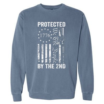 Protected By The 2nd Amendment We The People Pro Gun BACK Garment-Dyed Sweatshirt