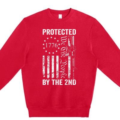 Protected By The 2nd Amendment We The People Pro Gun BACK Premium Crewneck Sweatshirt