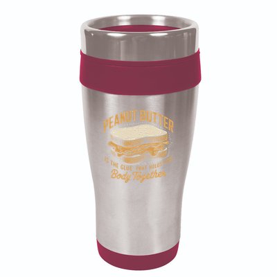 Peanut Butter The Glue That Holds This Body Together 16oz Travel Tumbler