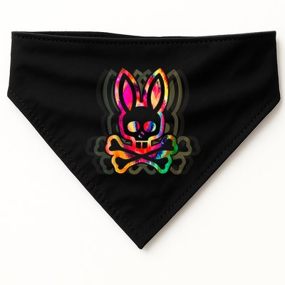 PsychedelicA Bunny Tie Dye Skull And Crossbones USA-Made Doggie Bandana