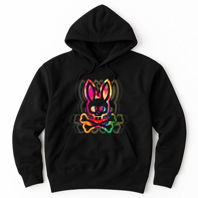 PsychedelicA Bunny Tie Dye Skull And Crossbones Hoodie