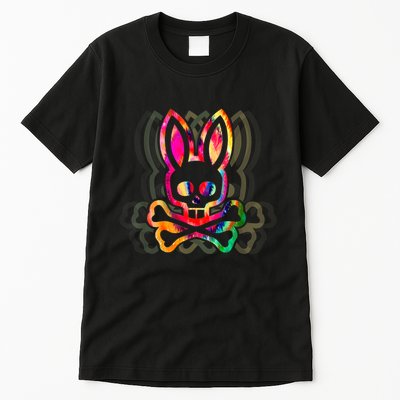 PsychedelicA Bunny Tie Dye Skull And Crossbones Tall T-Shirt